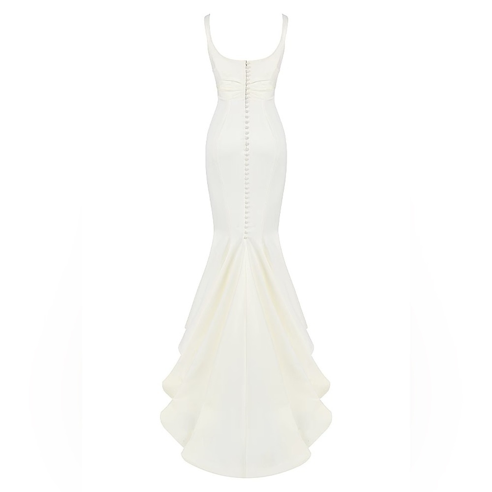 HOUSE OF CB 'Emilie' Off White Satin Mermaid Bridal Gown NWOT size XS - Picture 3 of 17